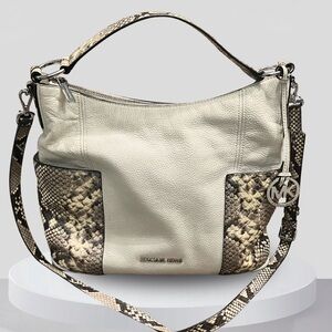 Michael Kors Anita Large Leather & Snakeskin Convertible Shoulder crossbody Bag